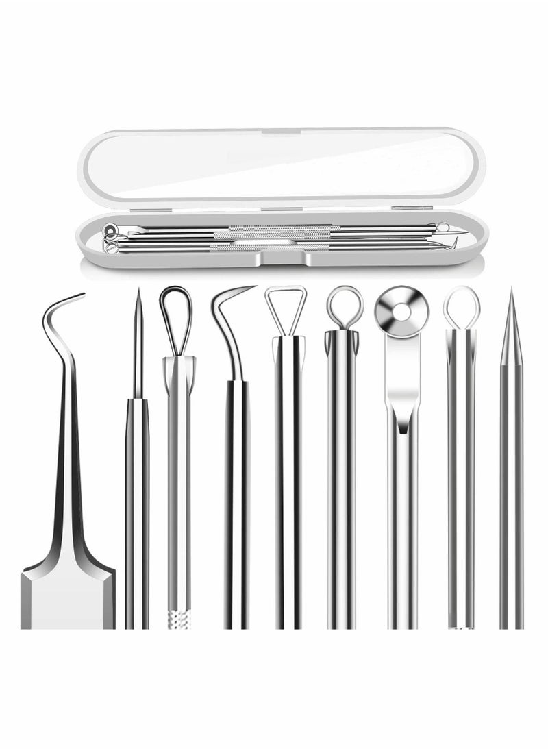 Y&D Acne Needle Tool Sets, 5 Pcs Stainless Steel Blackhead Remover Pimple Popper Kit, Tweezers Extractor Comedone Blackheads Treatment Blemish Kit with Case  - Image 1