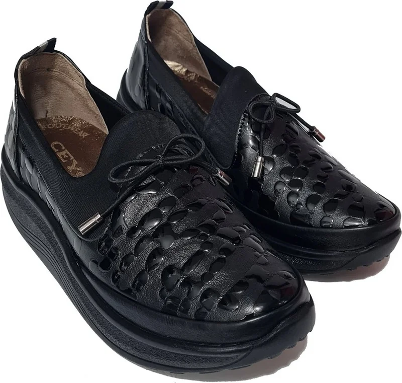 Ceyo Elastic Filled Phlyon Sole Genuine Leather Women's Shoes 4030