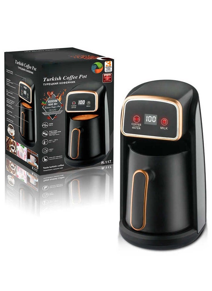 Somer Field Somer Field Automatic Turkish Coffee Maker Machine, 1 to 5 Cups, Cordless Electric Coffee Pot, Electric Turkish Coffee Machine, Black/Gold, Best Buy  - Image 1
