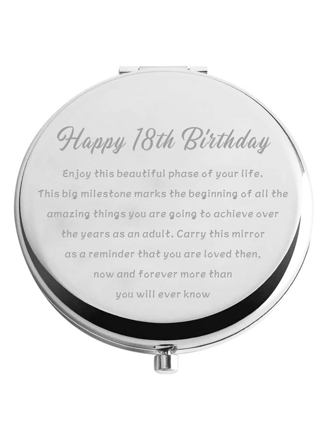 Zuo Bao 18th Birthday Compact Mirror Adult Birthday Gift Happy 18th Birthday Makeup Mirror 18 Year Old Birthday Gifts for Her (Happy 18th Birthday) - Image 1