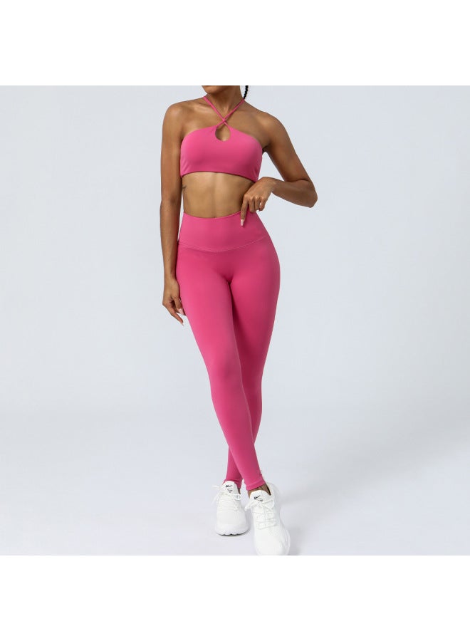 European And American New Naked Yoga Suit High Elastic Quick-drying Running Fitness Yoga Clothing Women's Outdoor Suit