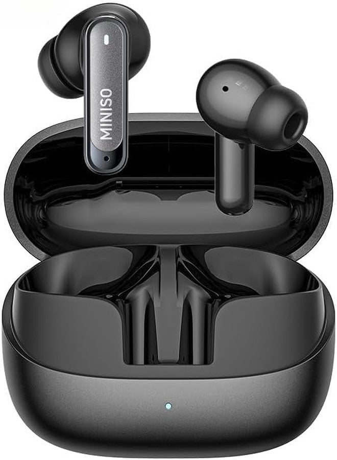 ميني سو سماعات أذن MINISO MS106 بتقنية الذكاء الاصطناعي للترجمة الفورية، سماعات ترجمة 4 في 1 تدعم 150 لغة مع تطبيق، سماعات بلوتوث 6.0 متوافقة مع نظامي iOS وAndroid، مثالية للسفر والأعمال - Image 1