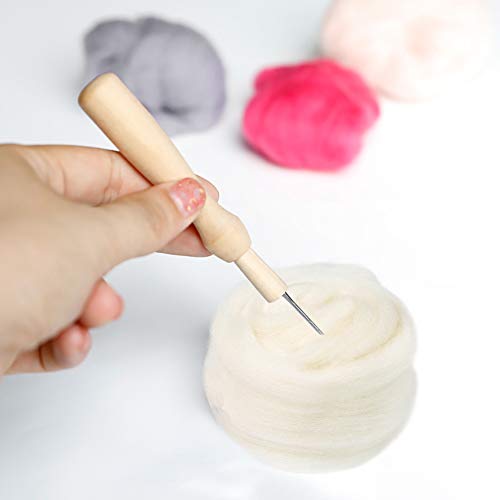 QMNNMA Wool Roving Bulk - 8.82oz/250g Super Wool Chunky Yarn, Wool Roving Top for Needle Felting, Soft Felting Wool Supplies for Hand Spinning, Felting, Blending, Weaving and DIY Craft - Image 4