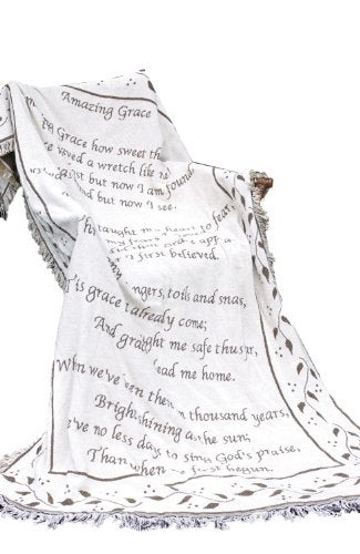 Manual Woodworker Manual 46 X 60-Inch Throw with Fringe, Amazing Grace - Image 1