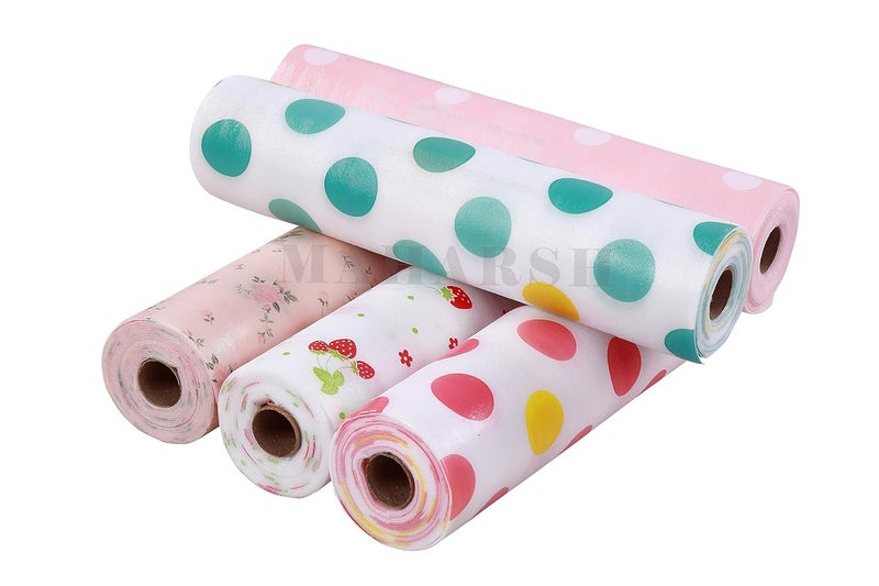 Maharsh ENT. Set of 3 Rolls Printing Antibacterial Cabinet Plastic Foam Household Wardrobe Moisture Drawer Pad Waterproof Non-Slip Paper Kitchen Cupboard Liners Roll Mat, 30x300 cm (Multicolour) - Image 1