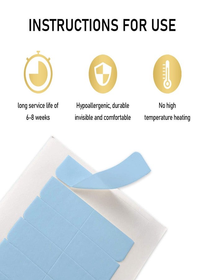 YILITE 120 Peices Hair Extension Tape Tabs Double Sided Tape 4 x 0.8 cm Adhesive Human Hair Tape for Replacement Tape(Blue) - Image 3