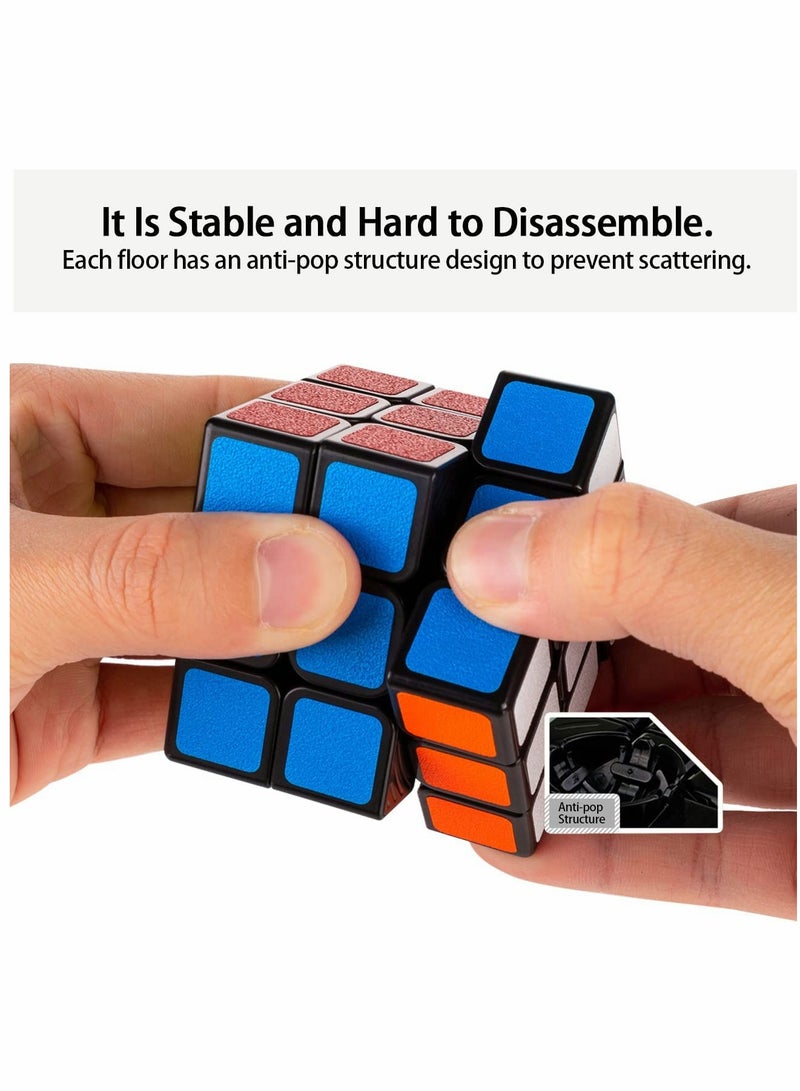 KASTWAVE Rubix Cube Speed Cube Smooth Turning Magic Cube 3 3 3 Brain Teaser Puzzle Cube Sticker (2.2 inches) - Image 4