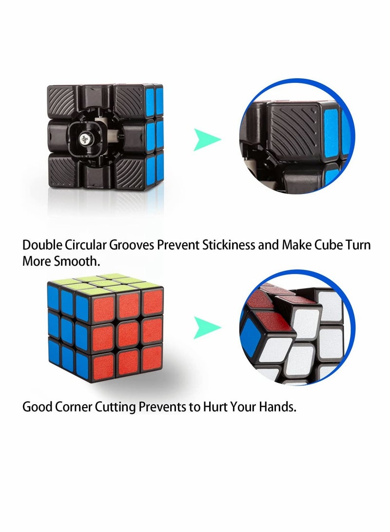 KASTWAVE Rubix Cube Speed Cube Smooth Turning Magic Cube 3 3 3 Brain Teaser Puzzle Cube Sticker (2.2 inches) - Image 5