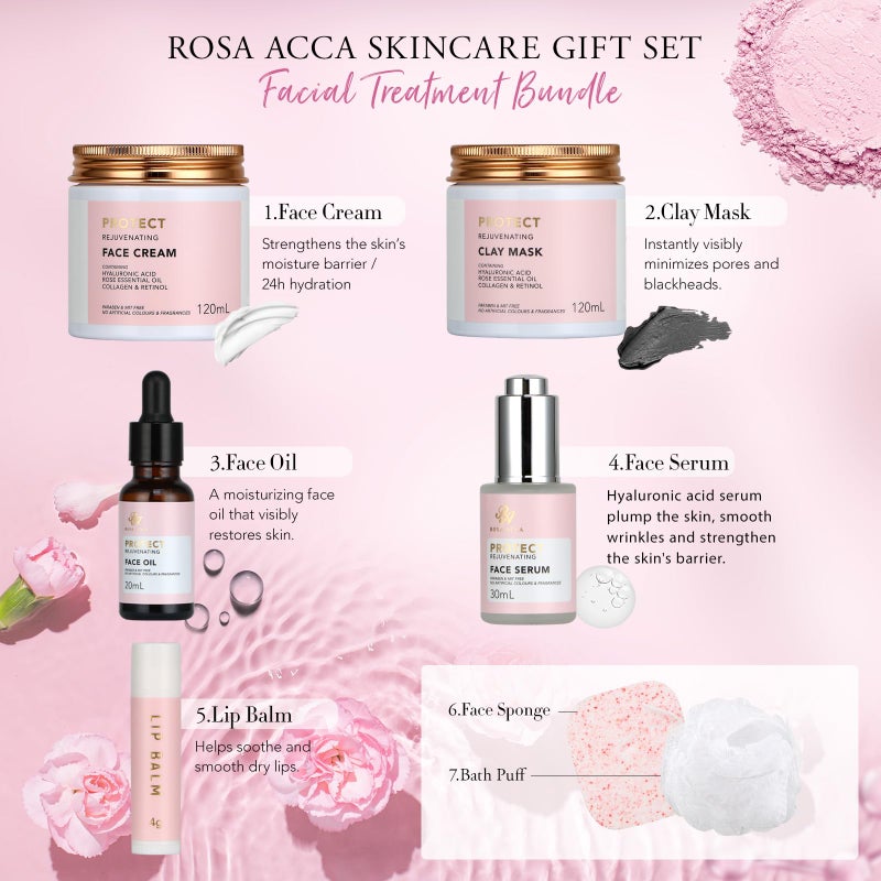 RA ROSA ACCA هدية عيد الأم، هدايا السبا 30 قطعة مجموعة العناية بالبشرة بالورود للنساء، كريم الوجه، زيت الحمام، السيروم، ملحقات الدش، مجموعة الحمام والجسم والوجه، عيد ميلاد، عيد الميلاد، عيد الحب، حفل الزفاف - Image 2