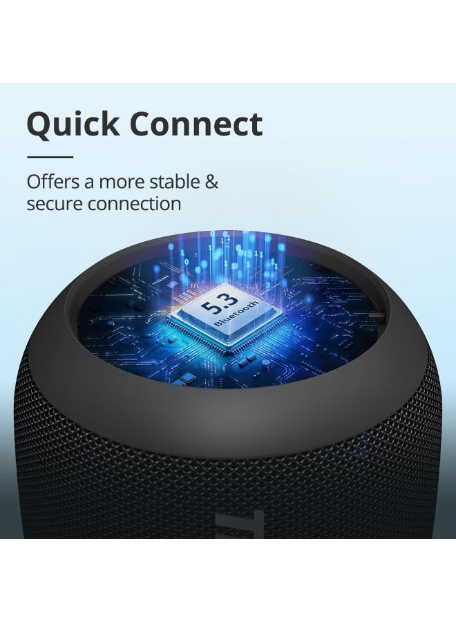 ترونسمارت مكبر صوت محمول لاسلكي Tronsmart T7 Mini بقوة 15 واط - إضاءة LED تفاعلية، صوت استريو غني، مقاوم للماء بمعيار IPX7، يدعم AUX وبطاقة Micro SD/TF - Image 3