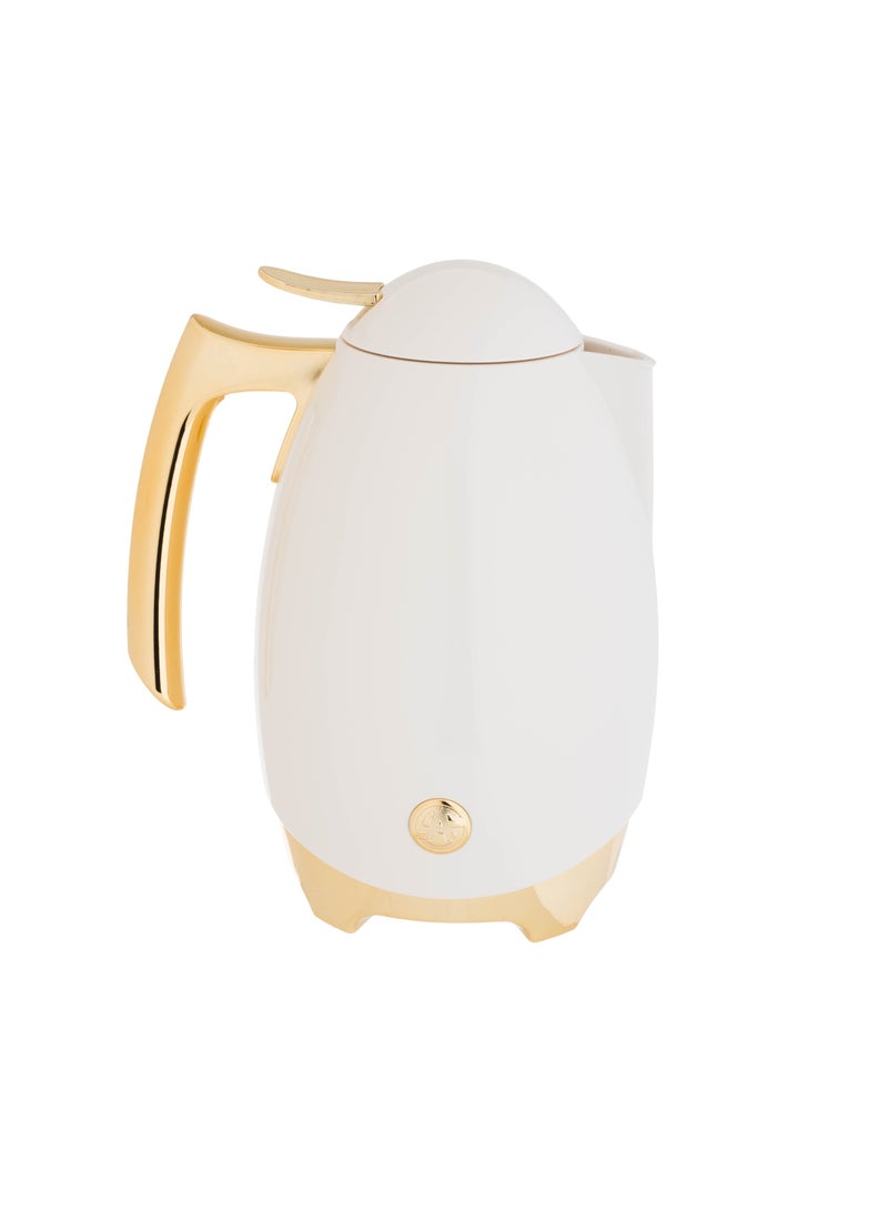 السيف  ترمس روانا للشاي والقهوة سعة 1 لتر لون أبيض مع ذهبي - Image 3