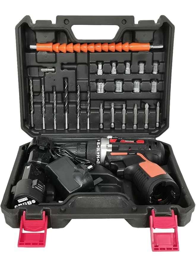 erorex Cordless Drill Set 12V Rechargeable Electric Screwdriver Kit With 2 Batteries Variable Speed And Drill Bits For Home And Diy Use - Image 1
