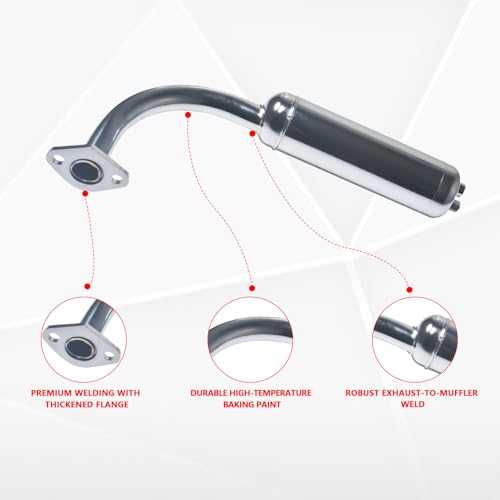 JOIQEXJ Exhaust with Muffler for Predator 212cc 196cc 65HP Go Kart Mini Bike for Coleman CT200U BT200X CT200uex Mini Bike for Honda GX160 GX200 Go Kart - Image 3