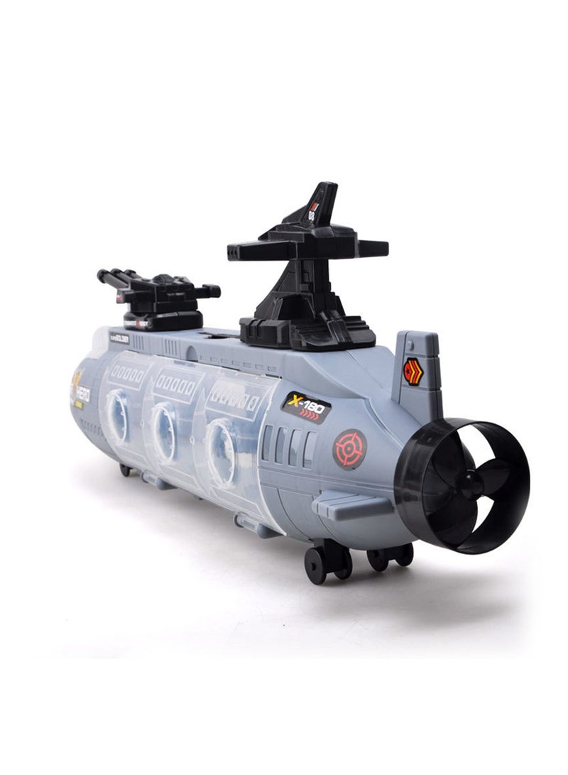 Children's Toy Shark Submarine Boy Large Storage Belt 6 Alloy Car Helicopter - Image 2