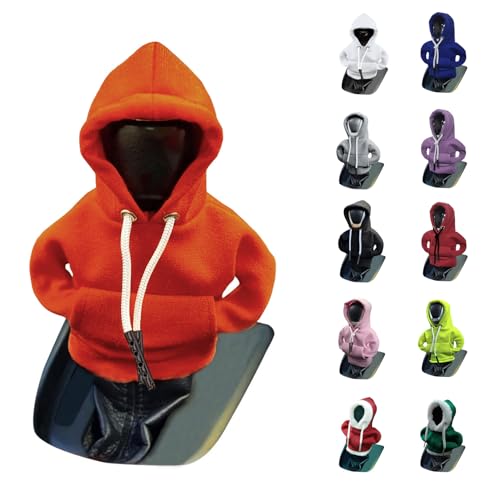 vvag Gear Shift Hoodie, Hoodie Car Gear Shift Cover, Car Shift Knob Hoodie, Automotive Interior Accessories, Universal Fit Knob Cover Gift (Orange) - Image 1