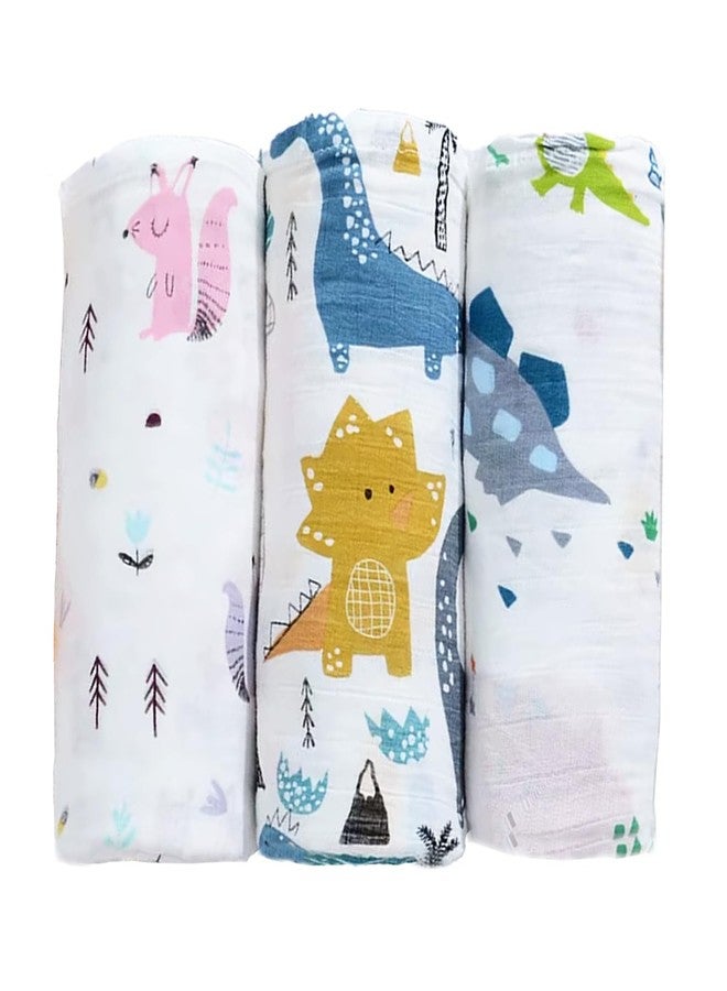 FIMALIA Cuddlez Swaddle for New Born Baby 100% Soft Cotton Muslin | Lightweight, Breathable & Skin-Friendly Multipurpose Swaddlers Wrap (Size: 110 x110 cm) (Pack of 3) - Image 1