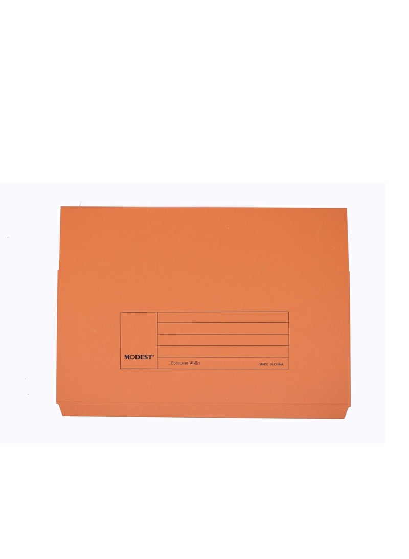 MODEST 300GSM F4 Document Wallet Folder Full Flap/Cover (Orange, MS332) -10 Pieces - Image 4
