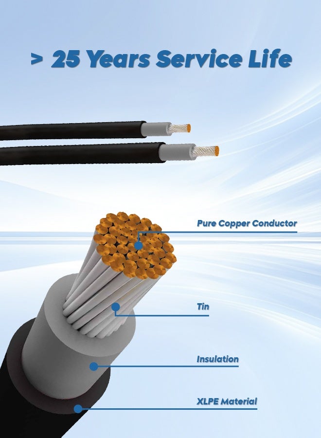 Maxima 10MM Solar Cable 6mm x1 core is a durable solar cable designed for efficient power transfer with strong insulation for outdoor and indoor use. - Image 2