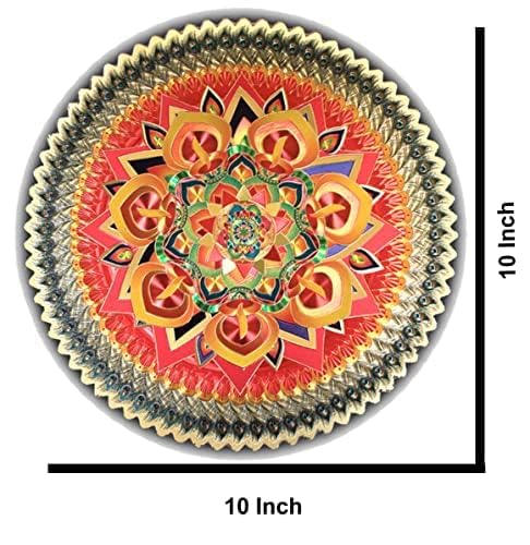 Rangoli sticker kolam sticker For Wall Tile Floor Wood steel sticker 15x15 INCH GOLD Modal GB1  - Image 2