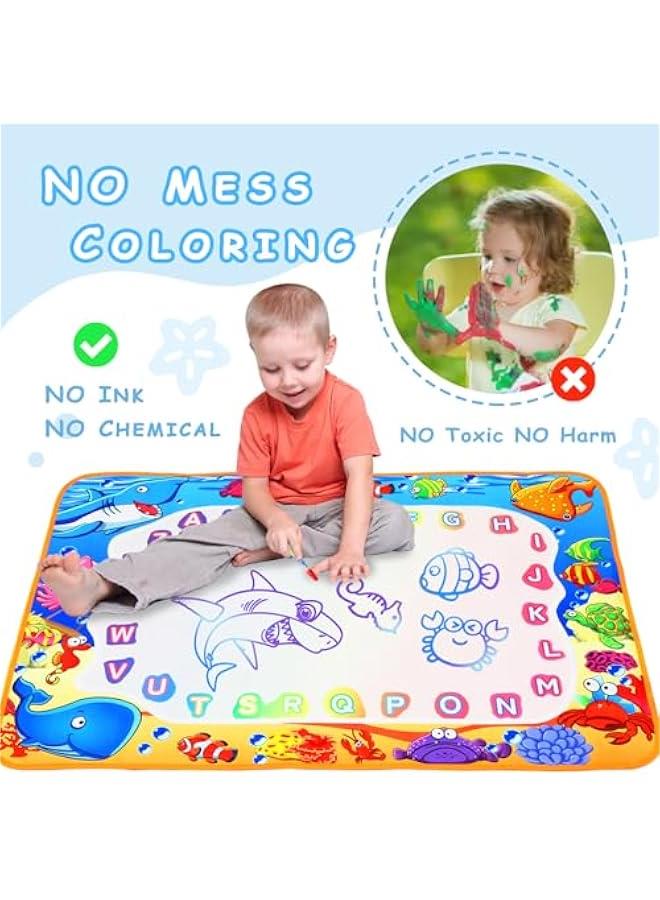 Water Doodle Mat Kids – Reusable Drawing & Painting Toy with Magic Pens, Educational Watercolor Fun for Toddlers & Children Ages 3 4 5 6 7 8, Ideal Gift for Boys & Girls  - Image 2