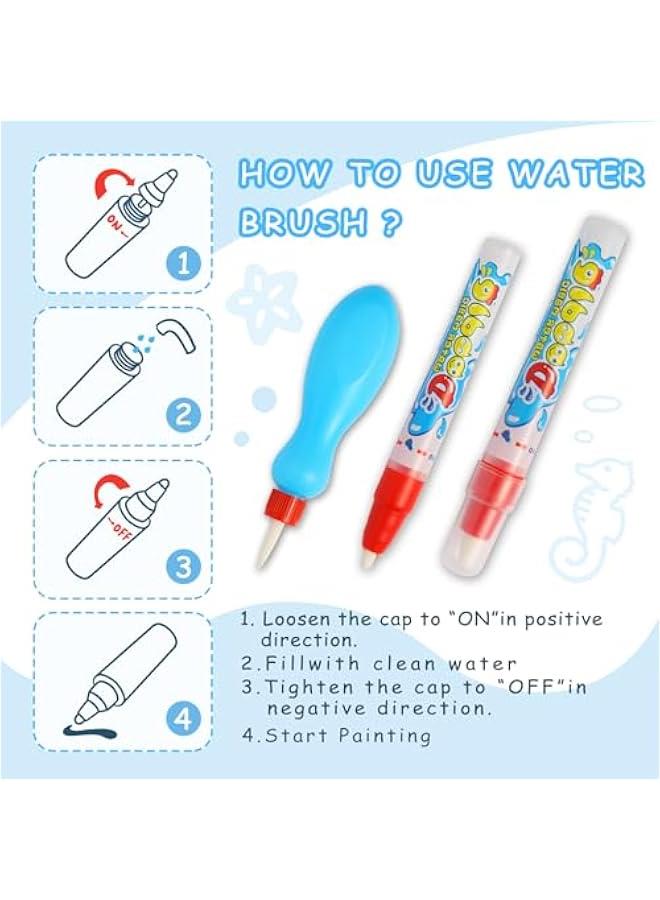 Water Doodle Mat Kids – Reusable Drawing & Painting Toy with Magic Pens, Educational Watercolor Fun for Toddlers & Children Ages 3 4 5 6 7 8, Ideal Gift for Boys & Girls  - Image 3