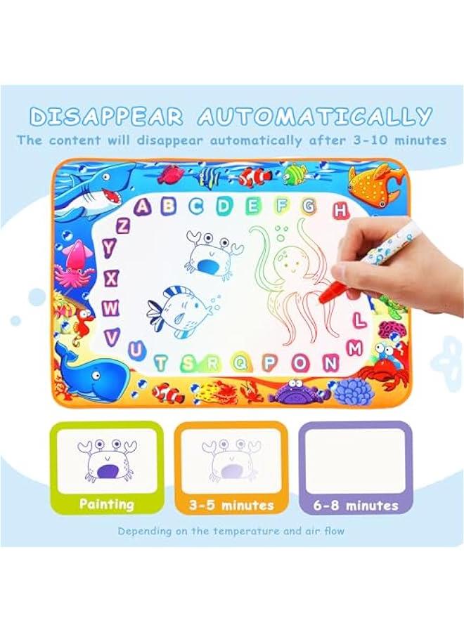 Water Doodle Mat Kids – Reusable Drawing & Painting Toy with Magic Pens, Educational Watercolor Fun for Toddlers & Children Ages 3 4 5 6 7 8, Ideal Gift for Boys & Girls  - Image 4
