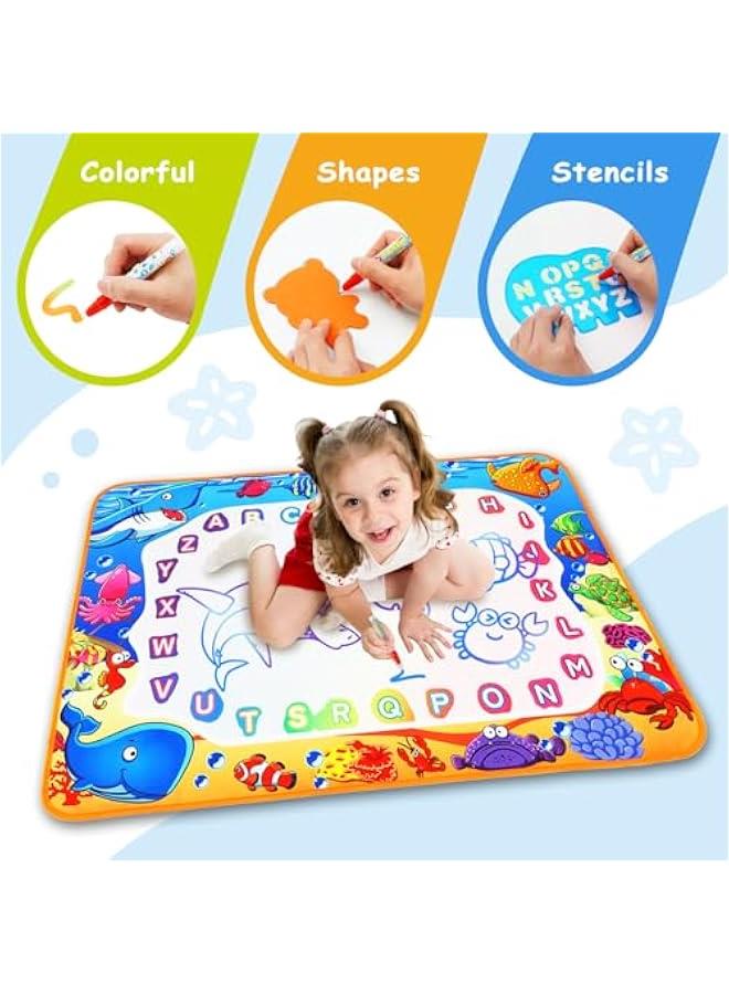Water Doodle Mat Kids – Reusable Drawing & Painting Toy with Magic Pens, Educational Watercolor Fun for Toddlers & Children Ages 3 4 5 6 7 8, Ideal Gift for Boys & Girls  - Image 5