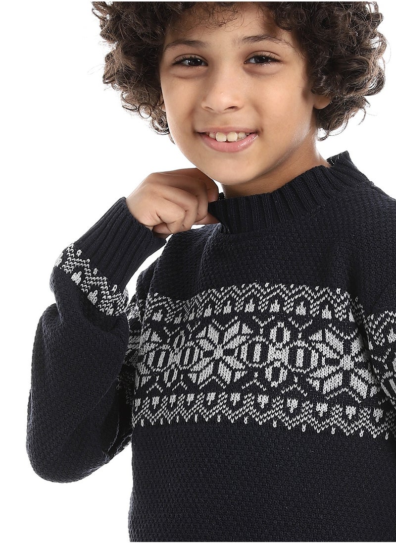 Caesar - Wool Boys Pullover With Multi Design - Image 1