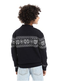 Caesar Wool Boys Pullover With Multi Design  - Image 4