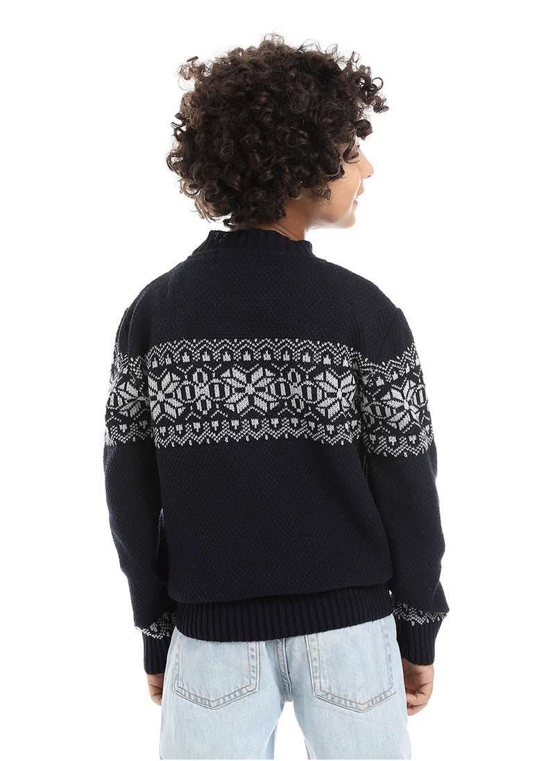 Caesar - Wool Boys Pullover With Multi Design - Image 1