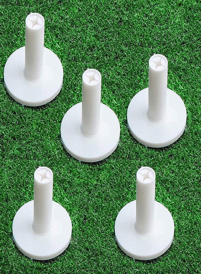 FINGER TEN Golf Rubber Tee Driving Range Value 5 Pack All 1.5'' for Indoor Outdoor Practice Mat, Tee Adaptor White Tee Holder Set for Hitting Mats (Pure White 5 Pack All 1.5'') - Image 1