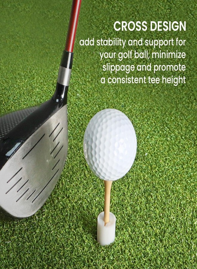 FINGER TEN Golf Rubber Tee Driving Range Value 5 Pack All 1.5'' for Indoor Outdoor Practice Mat, Tee Adaptor White Tee Holder Set for Hitting Mats (Pure White 5 Pack All 1.5'') - Image 4