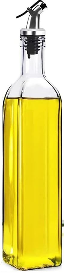 Metema Crystal Clear Square Shaped Glass Kitchen Oil Dispenser 500ml QTY1