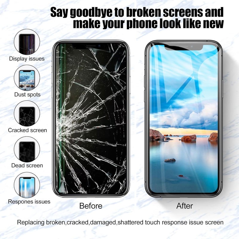 EFAITHFIX Store for iPhone X Screen Replacement OLED [NOT LCD] 5.8 Inch Display Full HD Digitizer 3D Touch Screen Frame Assembly Compatible with Model A1865,A1901,A1902 with Waterproof Adhesive, No Tools - Image 5
