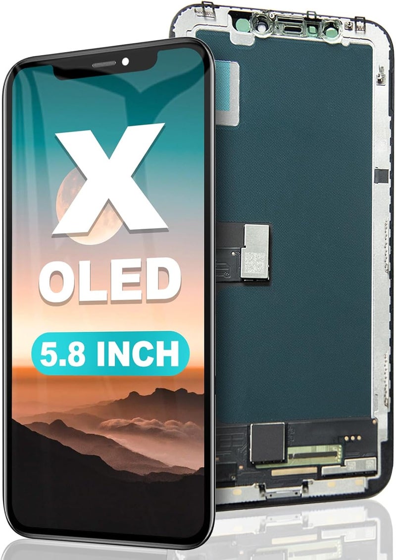 EFAITHFIX Store for iPhone X Screen Replacement OLED [NOT LCD] 5.8 Inch Display Full HD Digitizer 3D Touch Screen Frame Assembly Compatible with Model A1865,A1901,A1902 with Waterproof Adhesive, No Tools - Image 1