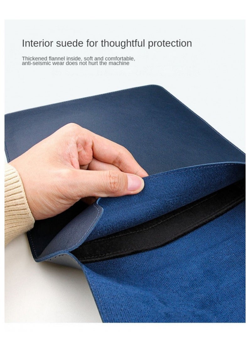 Multi Functional Waterproof Leather Computer Protective Case And Power Bag Set, 13-14 Inch Ultra-thin Notebook Storage Bag, Heat Dissipation Bracket, Mouse Pad, Portable Power Bag, Suitable For Daily Office And Business Travel (Black) - Image 4