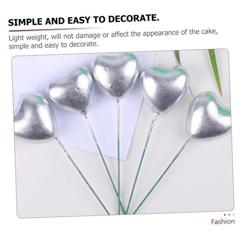 50 Heart Cake Topper Elegant Wedding Birthday Shower Party Decoration - Image 5