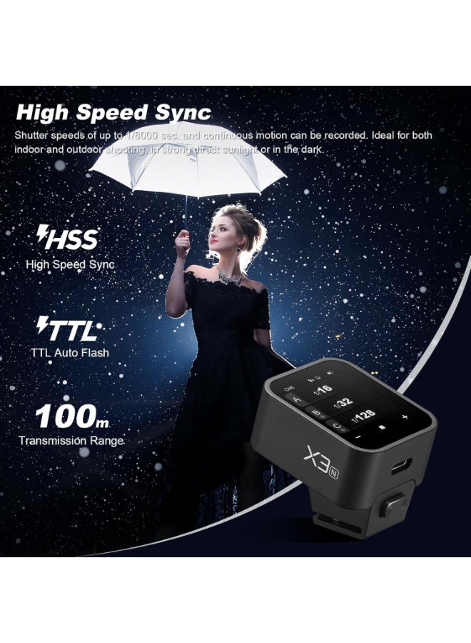 Godox X3-N Trigger, Godox Flash Trigger, Touch Screen TTL Wireless Flash Trigger, with TCM Conversion, Built-in 3.7V 850mAh Li-Ion Battery, Approx 7 Days Standby for Nikon Cameras - Image 3