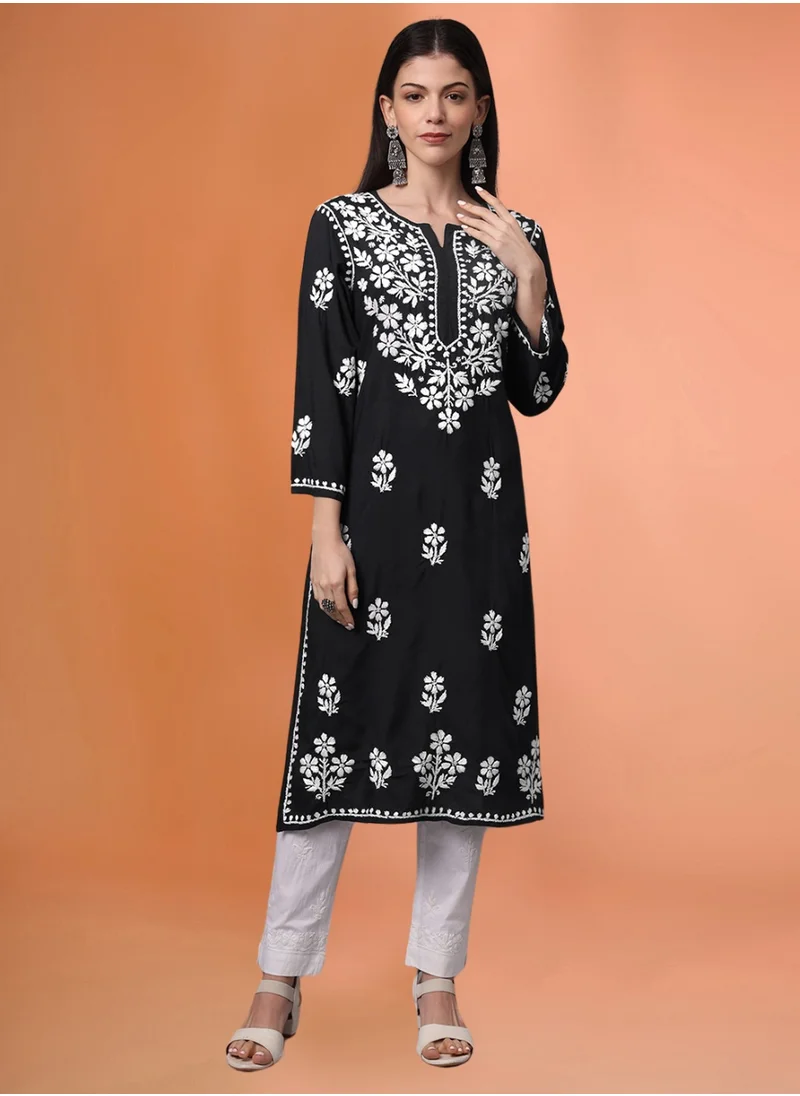 Alaya Hand Embroidered Chikankari Modal Kurta- AL4013