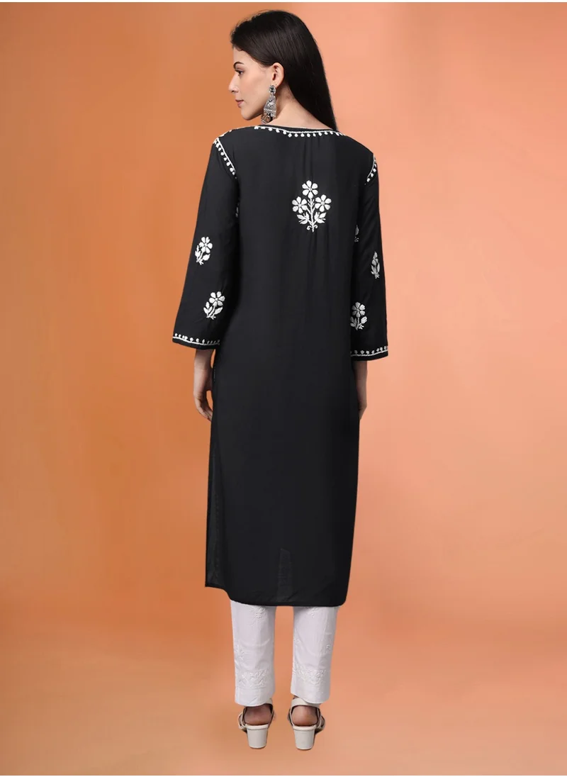 Alaya Hand Embroidered Chikankari Modal Kurta- AL4013