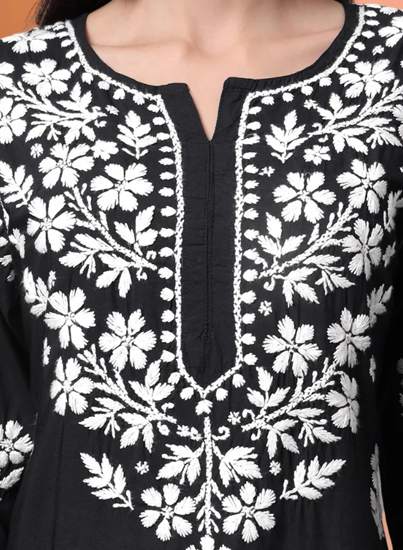 Alaya Hand Embroidered Chikankari Modal Kurta- AL4013