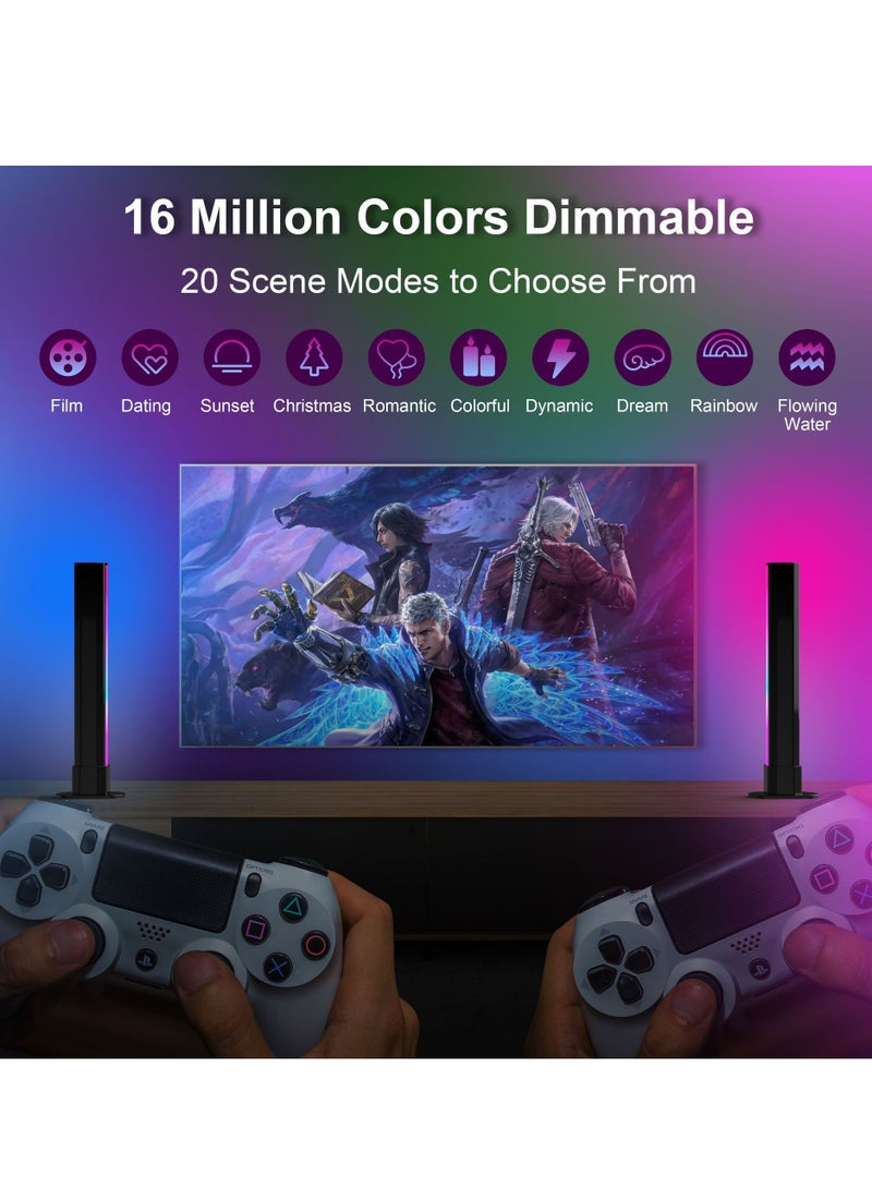 TUYA Smart LED Light Bars, RGB Gaming Lights with Sync with Music,Video,Game , APP Remote Voice Control, RGBIC Gaming Lights With Scene Modes and Music Modes, 2 Sticks - Image 3