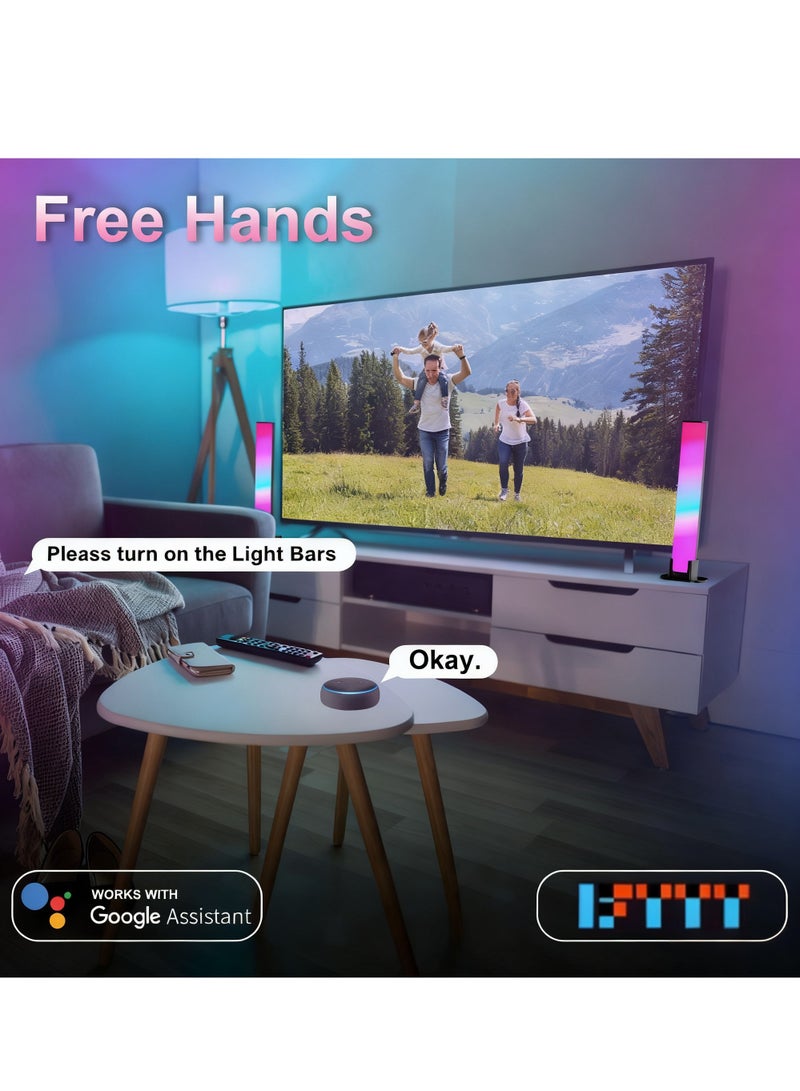 TUYA Smart LED Light Bars, RGB Gaming Lights with Sync with Music,Video,Game , APP Remote Voice Control, RGBIC Gaming Lights With Scene Modes and Music Modes, 2 Sticks - Image 4