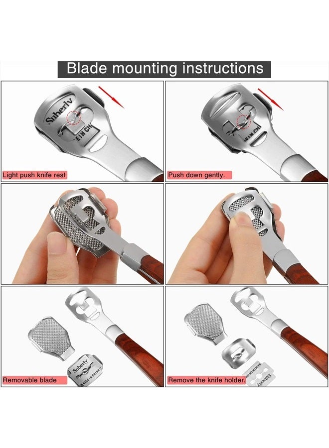 YIMART Foot Corn Removal Cutter Scraper With 10 Blades Cuticle Dead Skin Callus Remover Stainless Steel Professional Pedicure Tool Set - Image 2