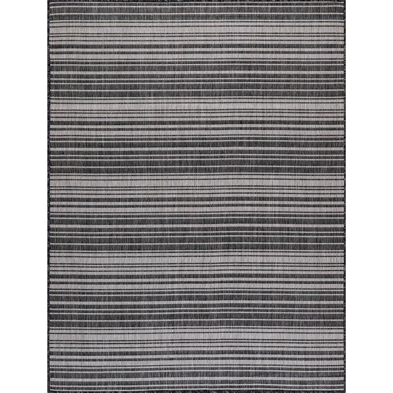 Luul Home Stripe Outdoor Rug 5x7 Washable Outside Carpet for Indoor Patio Porch Waterproof Easy Cleaning Non Shedding Area Rugs Dark Gray 5 x 7 - Image 2