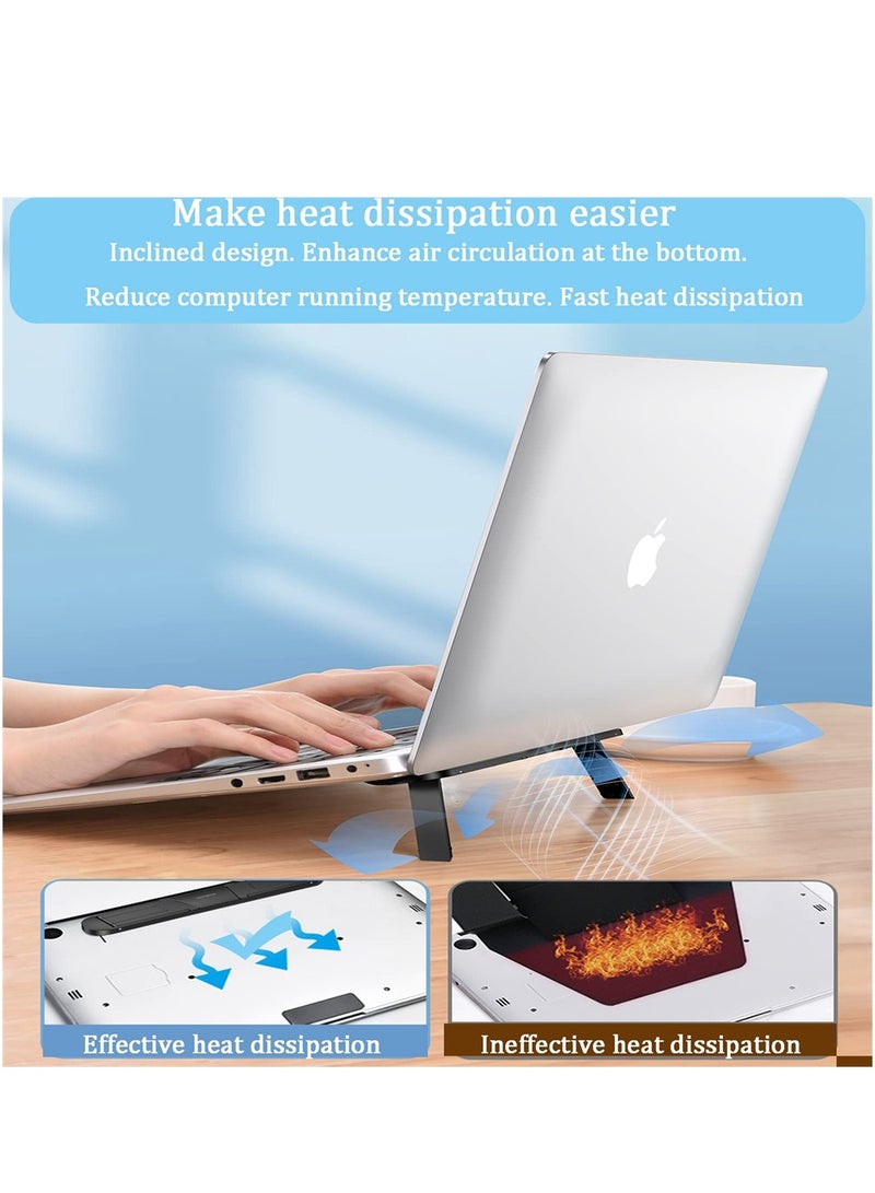 Ergonomic Adjustable Foldable Laptop Stand Lightweight Notebook Holder Perfect for Home Office Self Adhesive Design in Black - Image 2