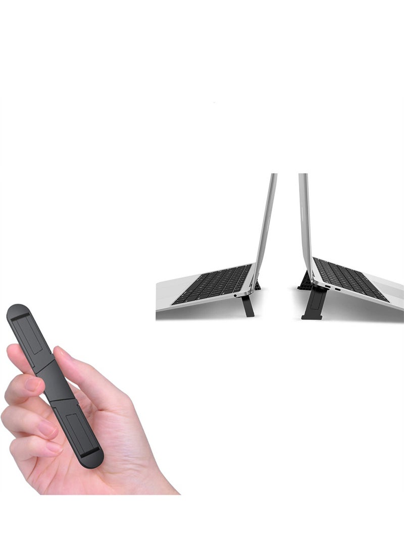 Ergonomic Adjustable Foldable Laptop Stand Lightweight Notebook Holder Perfect for Home Office Self Adhesive Design in Black - Image 1