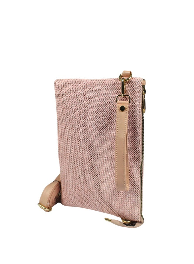 Clutch Bag Attractive With Crossbody Strap -Pink - Image 2