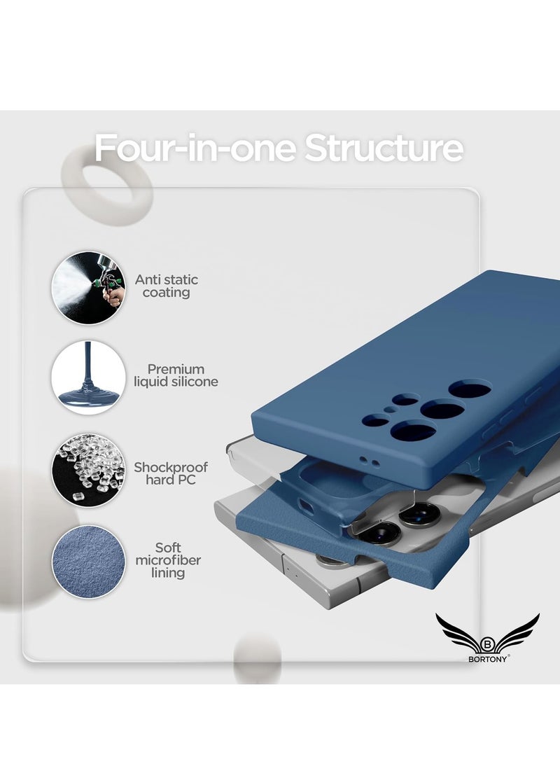 BORTONY Samsung S24 Ultra Case Silicone Case with Galaxy S24 Ultra Screen Protector Slim Fit Camera Protection Shockproof Phone Case Cover for Galaxy S24 Ultra 6.8 inch - Image 5