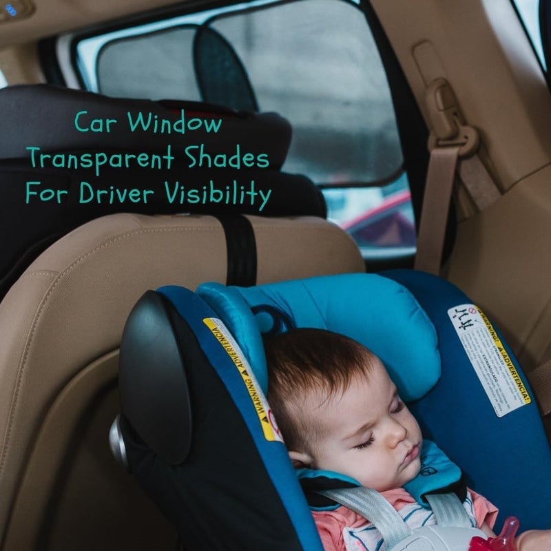 Car Side Window Sun Shade for Baby & Driver (4Pk) - Certified UV Protection - Image 2